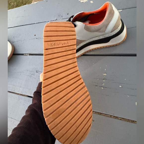 Zara contrast color platform Stylish White and Orange Sneakers S/9 - Picture 7 of 9